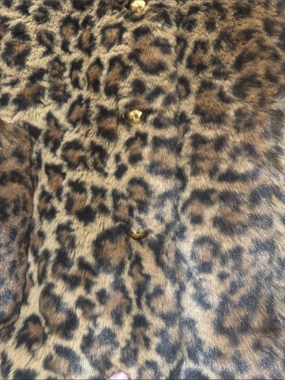 Mauve/Anthropologie/Faux Fur Brown/Black/Leopard Print/Gold Button Down Jacket!